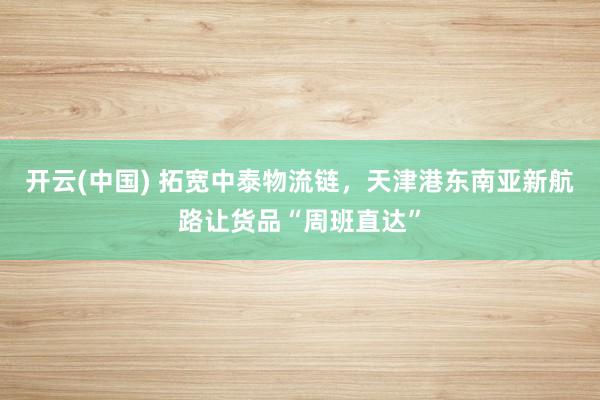 开云(中国) 拓宽中泰物流链，天津港东南亚新航路让货品“周班直达”