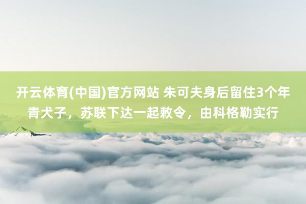 开云体育(中国)官方网站 朱可夫身后留住3个年青犬子，苏联下达一起敕令，由科格勒实行