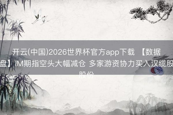 开云(中国)2026世界杯官方app下载 【数据看盘】IM期指空头大幅减仓 多家游资协力买入汉缆股份