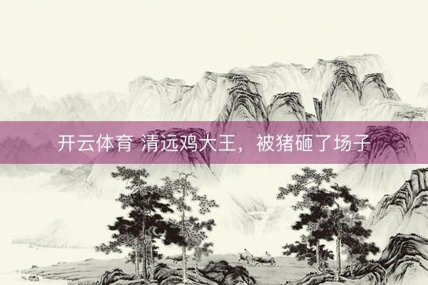 开云体育 清远鸡大王，被猪砸了场子