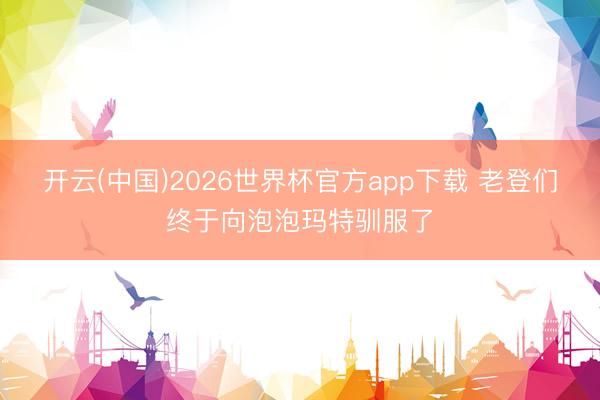 开云(中国)2026世界杯官方app下载 老登们终于向泡泡玛特驯服了