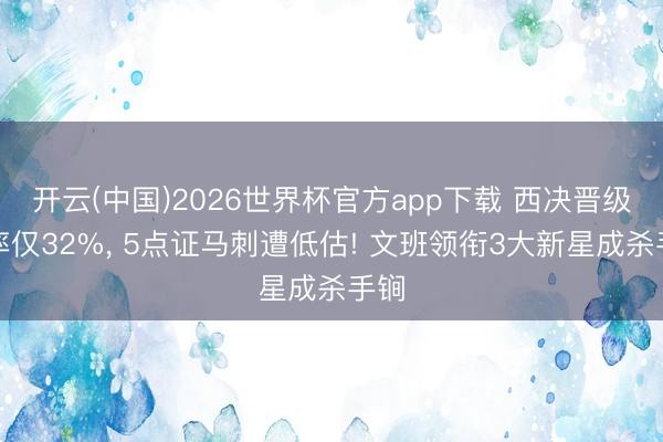 开云(中国)2026世界杯官方app下载 西决晋级概率仅32%， 5点证马刺遭低估! 文班领衔3大新星成杀手锏