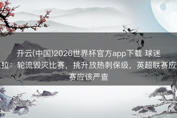 开云(中国)2026世界杯官方app下载 球迷怒批维拉：轮流毁灭比赛，挑升放热刺保级，英超联赛应该严查