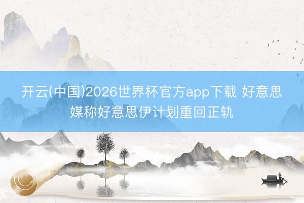 开云(中国)2026世界杯官方app下载 好意思